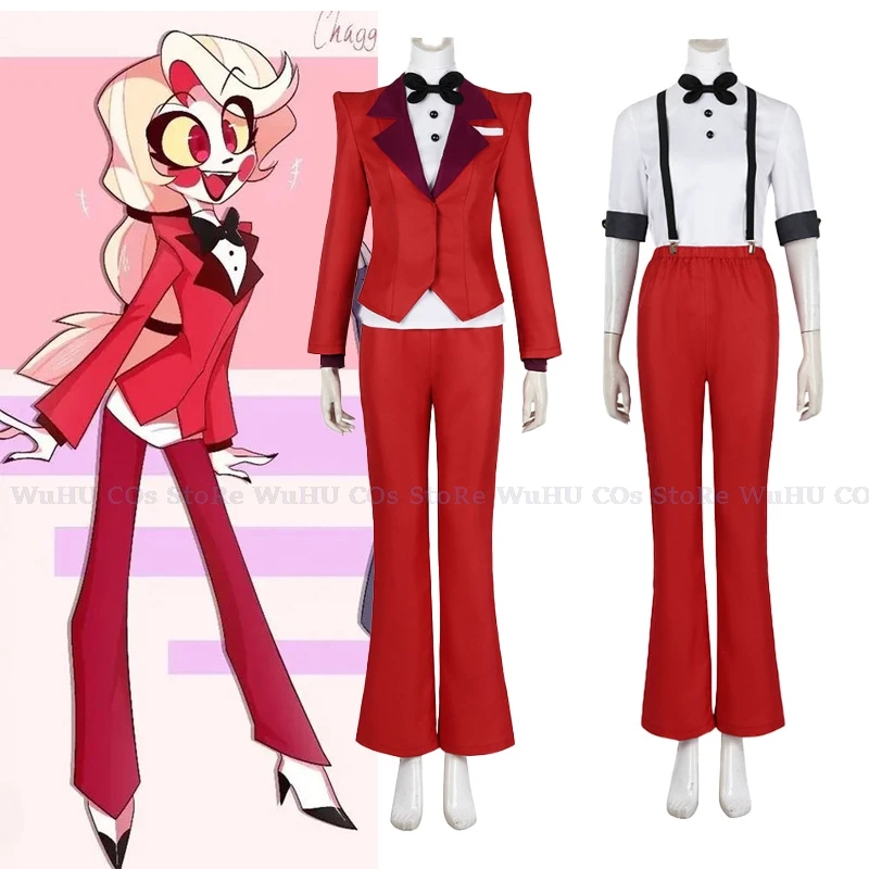 Фото Yume/Аниме Hazzbin Cos Charlie Morningstar Косплей Мультфильм Отель Фантазия Костюм Взрослых Женщин Униформа Парики Хэллоуин Карнавал S №2