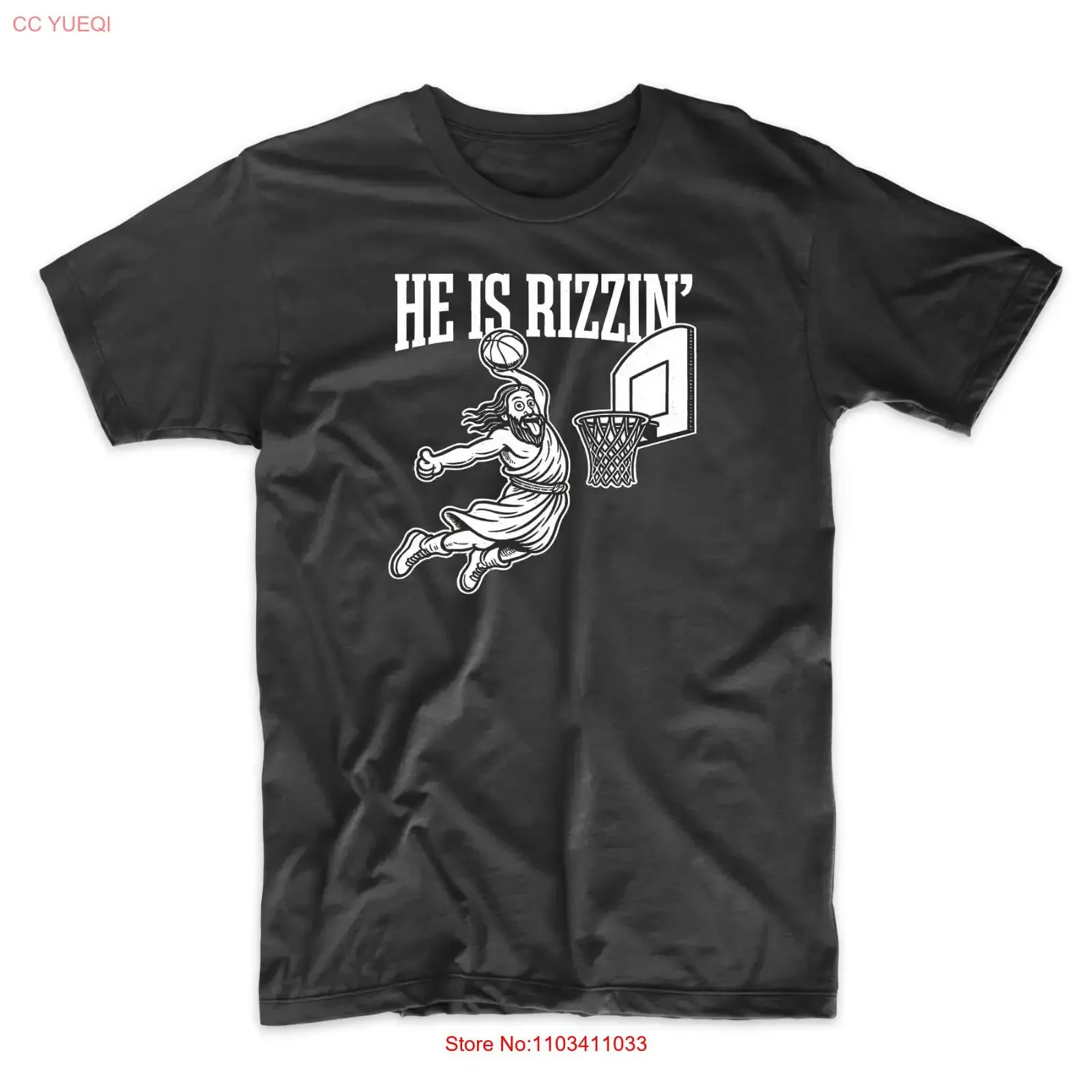 Фото Футболка He Is Rizzin Funny Jesus Basketball Meme, винтажная, с эффектом потертости, дизайнерская, с графическим принтом, мягкая, в стиле стритвир №1