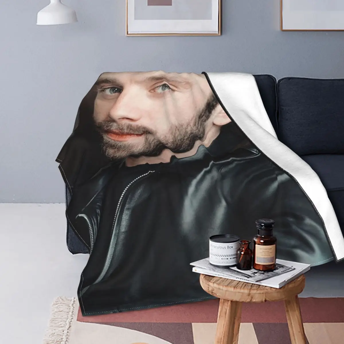 

Actor Sebastian Stan Blankets Sofa Cover Flannel Print Portable Lightweight Thin Throw Blanket for Home Couch Bedspreads