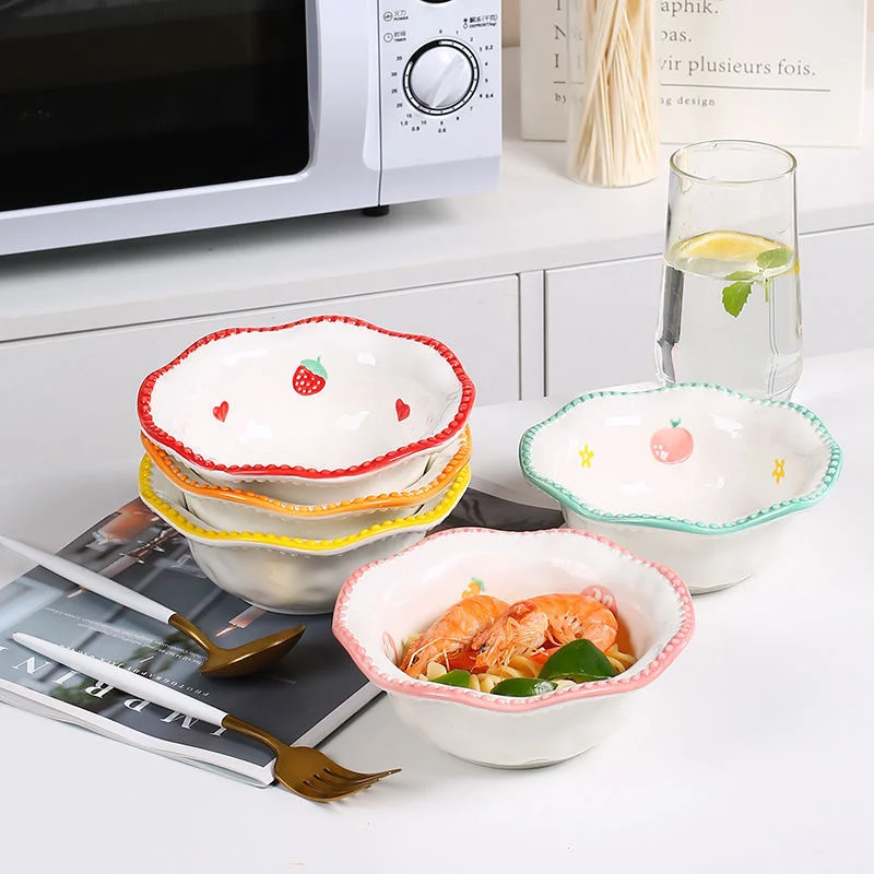 

40 PCS Household bowl 6-inch ball point bowl small fresh bowl