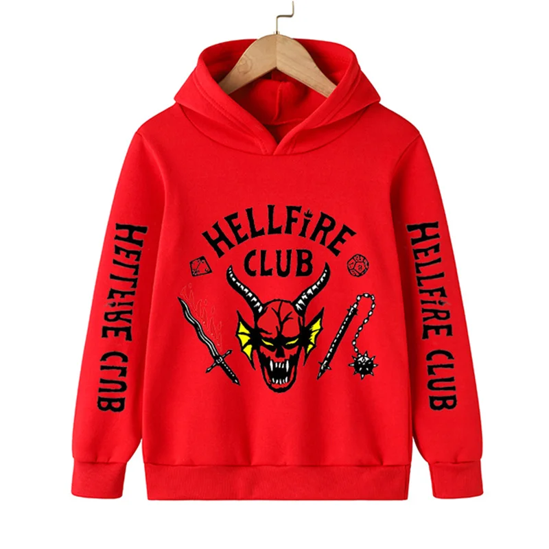 

2022 New Fashion Stranger Things 4 Hoodies Spring Autumn Cotton Long Sleeves Sweatshirts Boy And Girl Casual Cartoon Hooded Tops