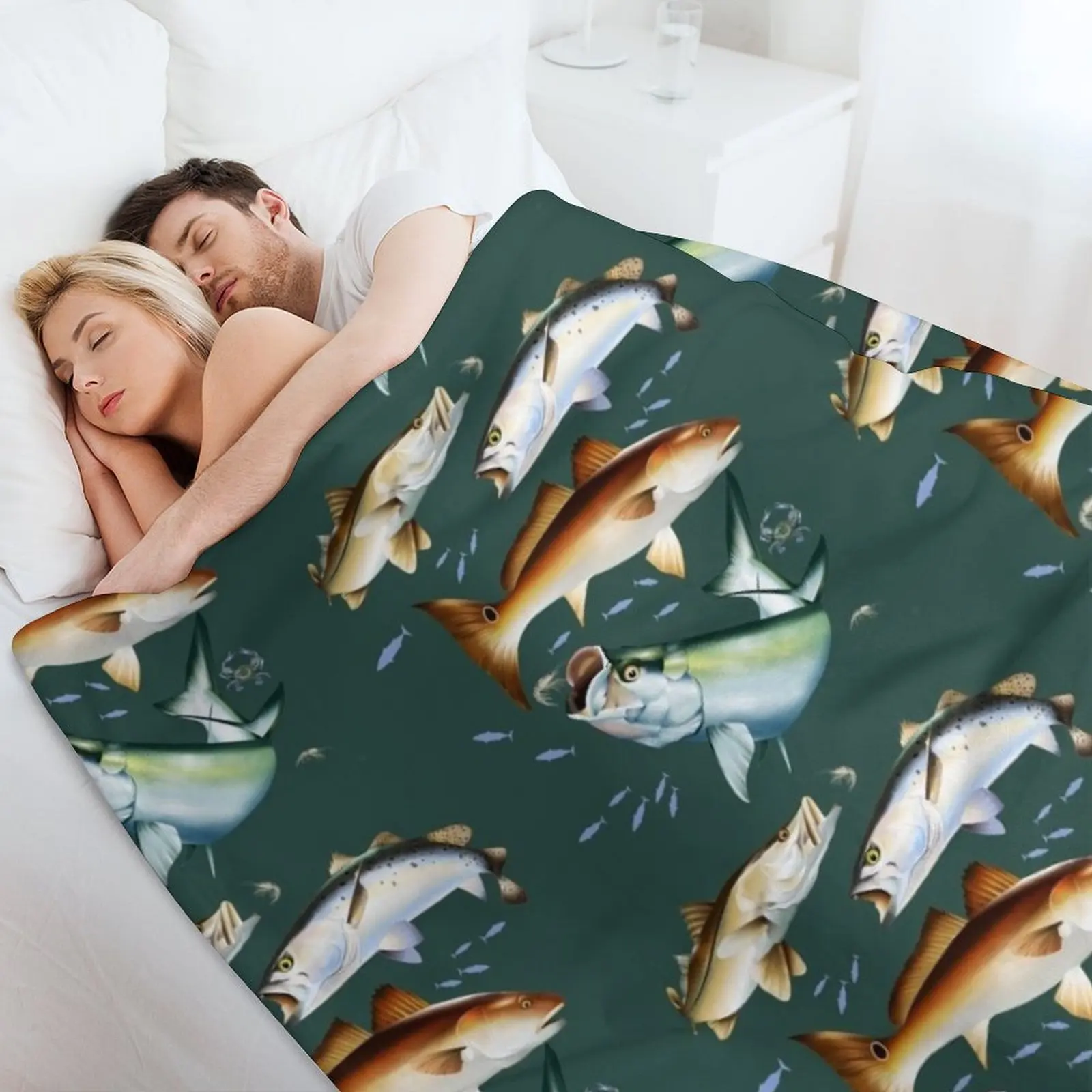 Mary Tracy — Тарпон Снук крапчатая форель и красная барабанная плоская одеяло для