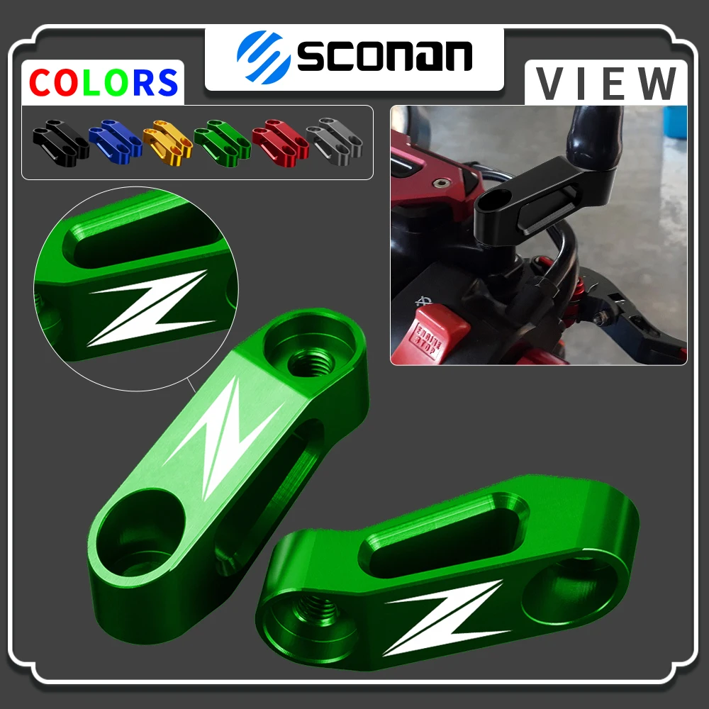 

Motorcycle Accessories Rearview Mirrors Extension Riser Extend Adapter For KAWASAKI Z125 250 300 400 650 750 800 900 Z1000 Z900