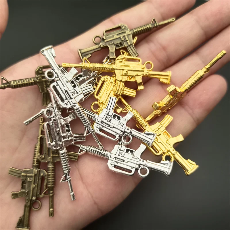

20pcs/10pcs Vintage Style Nail Decoration Charms 3D Metal Gun Model Punk Nail Charm Peach Diamond Zircon Manicure Accessories