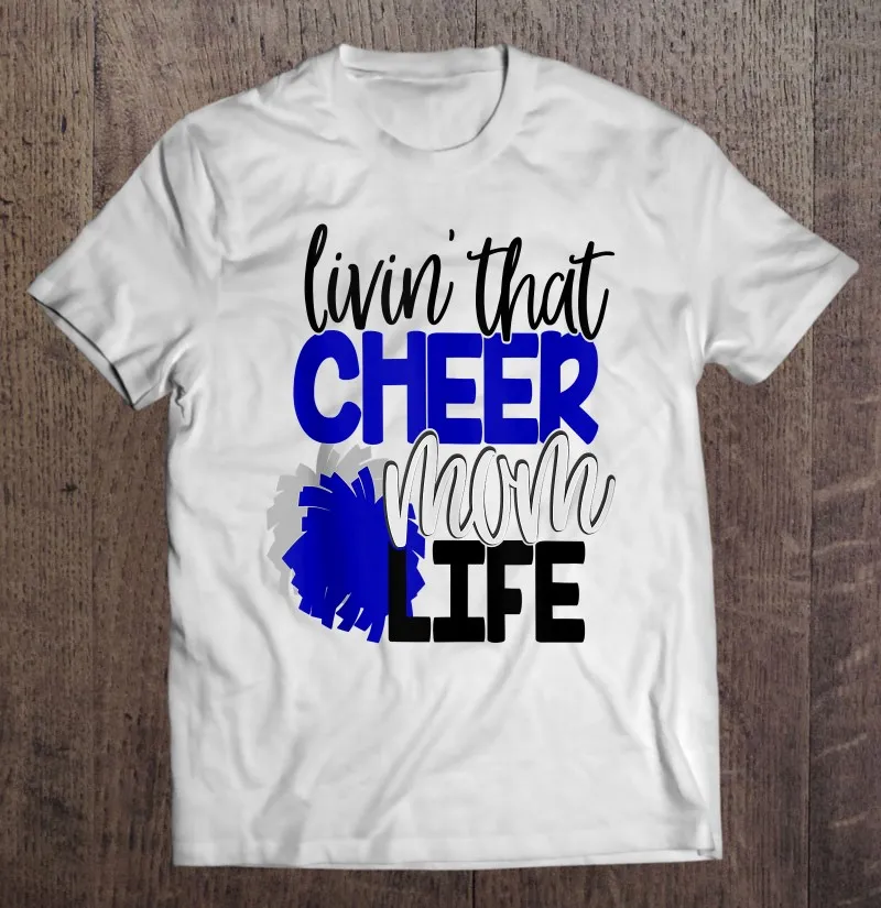 

Livin That Cheer Mom Life Cheerleading Mother Cheerleader Tank Top Men T-Shirts T-Shirt Cotton Tee Shirt Men Top Tops Shirt