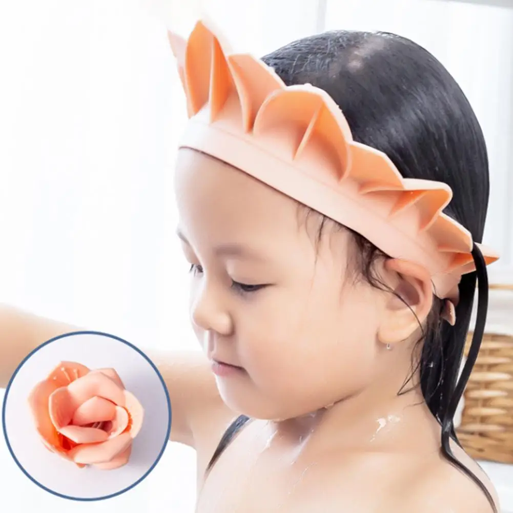

Durable Shower Hat High Elastic Easy to Clean Toddler Bath Hat Bathroom Ears Eyes Protection Cap Baby Supplies