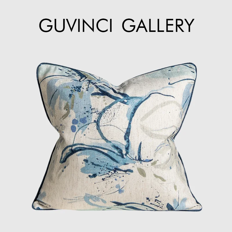 

GUVINCI GALLERY Unrestrained Lily Floral Decorative Pillowcase Europen Modern Abstract Designer Cushion Cover For Sofa Couch Bed