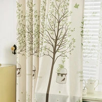 chinese style japanese country curtain linen tree cartoon sitting room bedroom study