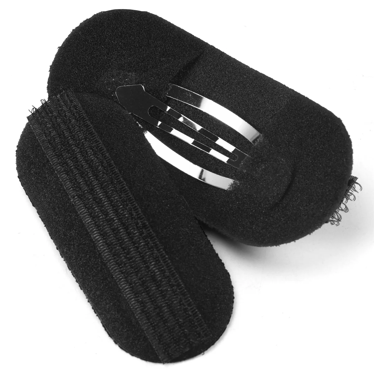 Черная губка заколка для волос объемная набивка булочка прическа