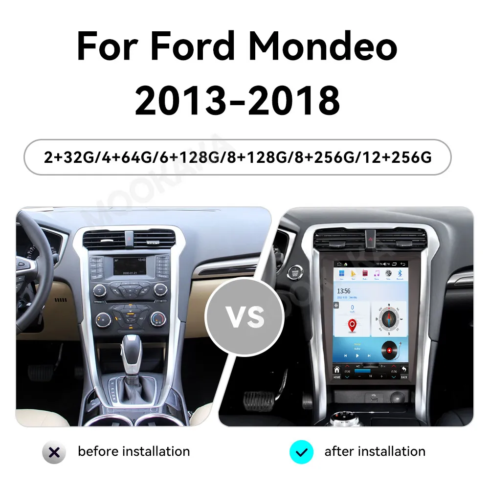 12.1'' Автомагнитола Android 15 для Ford Fusion Mondeo MK5 2013-2018 с беспроводным CarPlay, интеллектуальные автомобильные системы, автомобильная мультимедиа (art.: 3920d87d9bada) - 3920d87d9bada