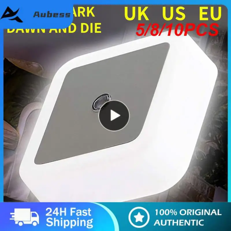 

5/8/10PCS Square Stairway Porch Light Eu Us Uk Plug For Children Kids Backlight 110-240v Led Living Room Bedroom Lighting Mini