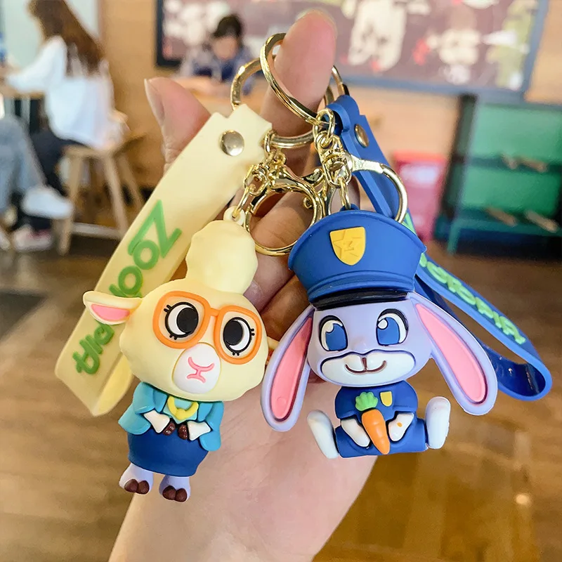 

Disney Zootopia Keychain Nick Wilde Judy Hopps Cute Cartoon Keyring Girls Car Bag Pendant Key Chian Children Birthday Gifts Toy