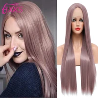 rose red long straight synthetic lace wig gold natural black 99j silver color lace wigs 13x1cm wavy hair wigs 26inch280gram fxks