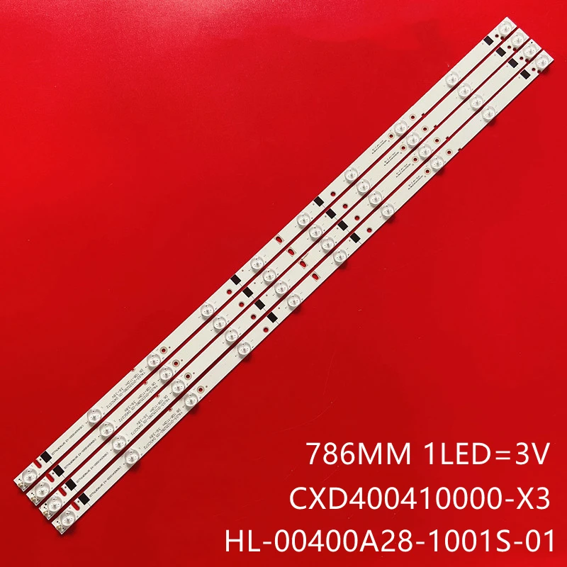 

4PCS 795mm ED Backlight strip 10lamp ZDCX40D10-ZC14F-02 303CX400033 For SUN NY SN040LD12AT071-S2F V400HJ6-PE1 V390HJ5-X LE-4018