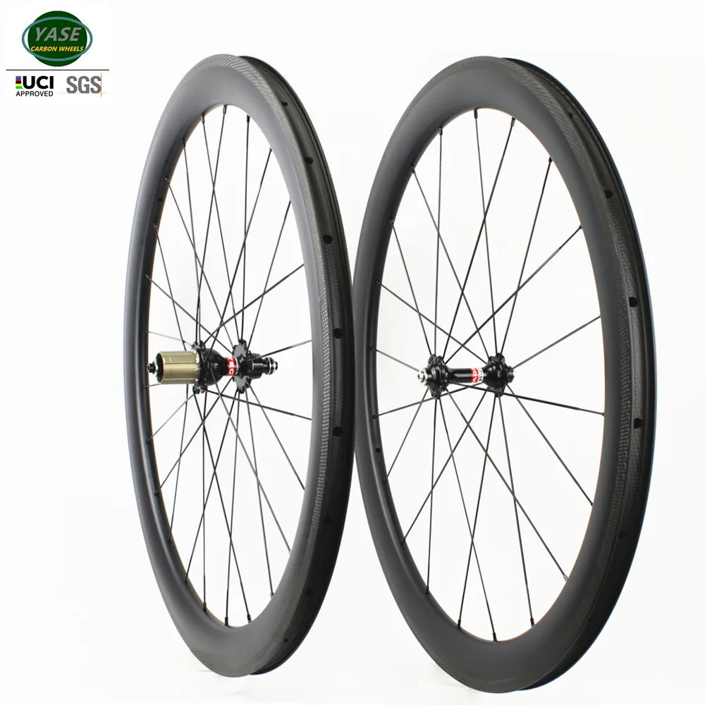 

YASE Road Bike 700c V Brake Carbon Wheelset 45mm Clincher Tubular 25mm Depth Cyclocross Bike Wheels Novatec A271SB F372SB Hubs