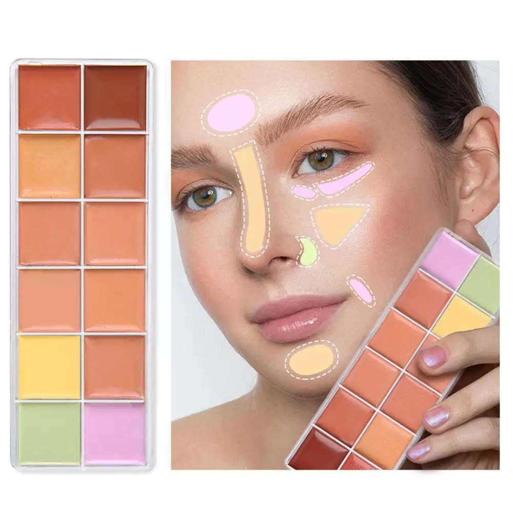 

Wholesale Concealer Cream 12 Colors Face Contouring Set Foundation Concealer Full Makeup Brightener Palette Concealer Cover