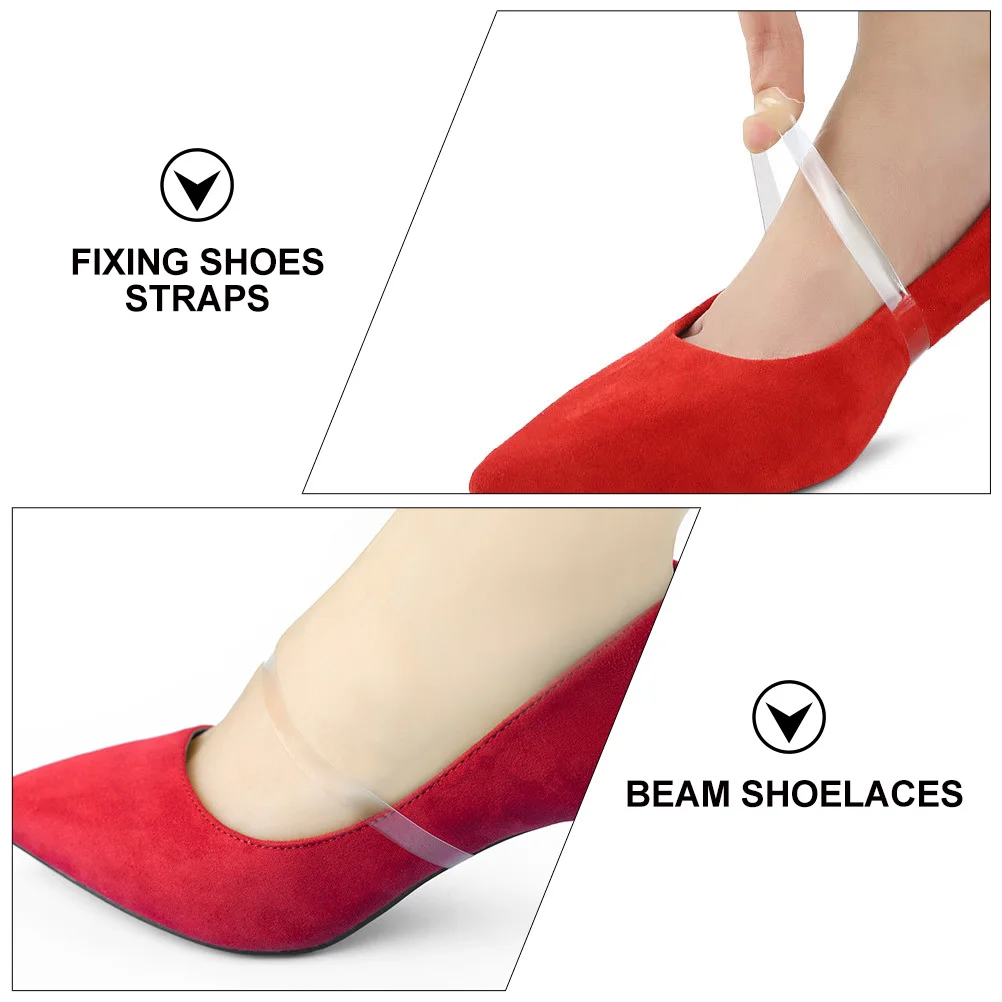 5 Pairs of Fixing Shoes Straps Transparent Shoelaces High-heels Accessories for Women Shoes