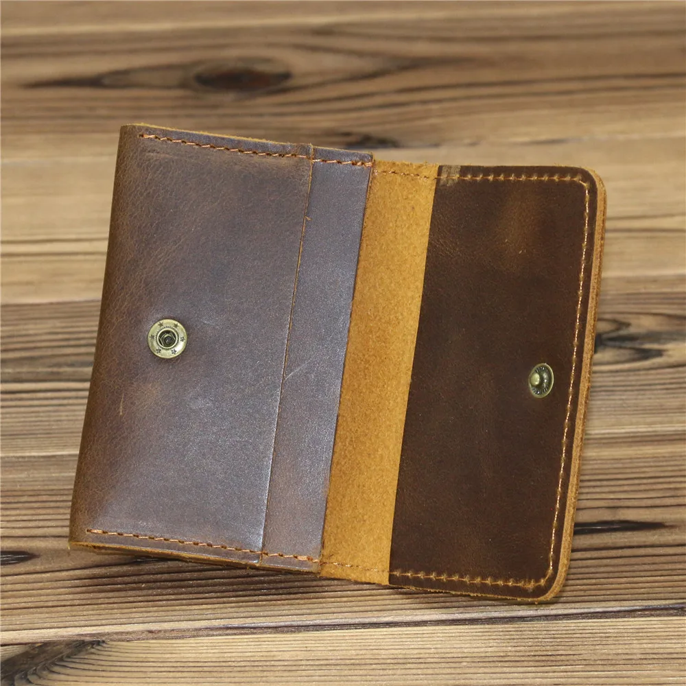 ID/Credit Card Holder Bifold Front Pocket Wallet Genuine Leather Vintage Cow Leather Unisex Wallet Credit Card Holder Travel