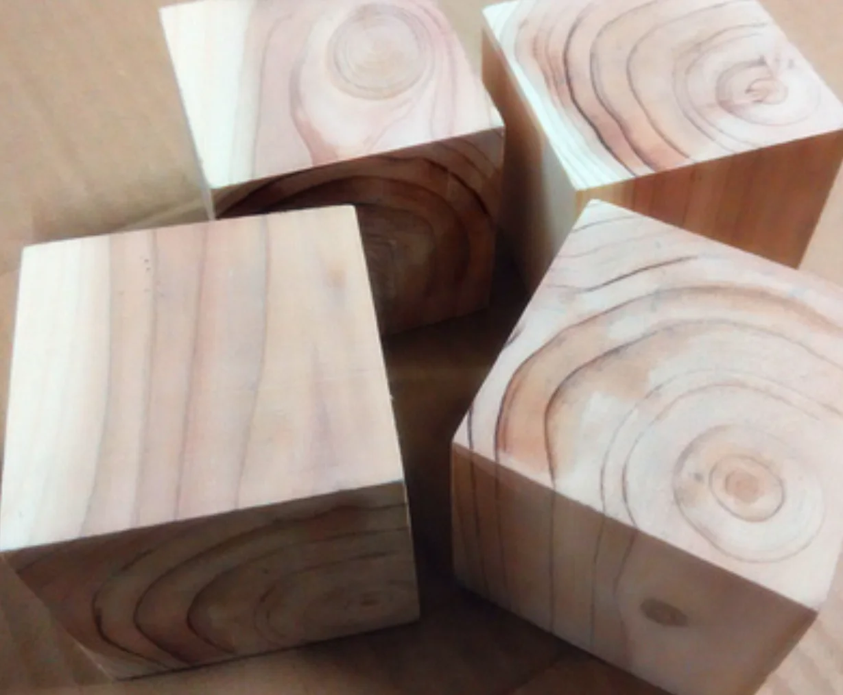 

Metasequoia block log cube Solid wood squares with clear ring patterns DIY