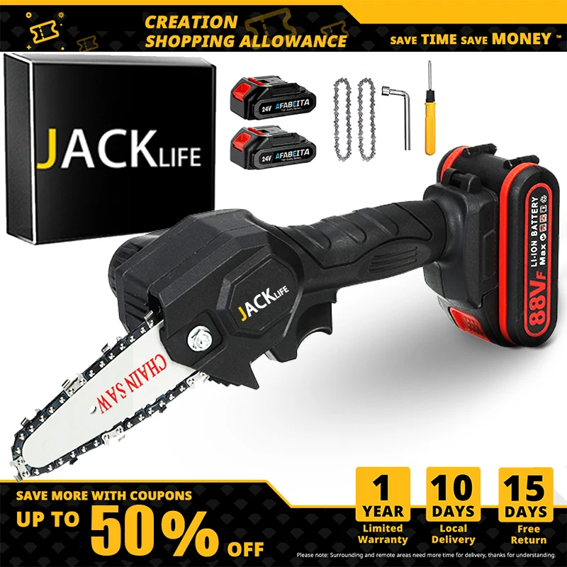 

4Inch 1200W Mini Pruning Saw Electric Chainsaws Removable For Fruit Tree Garden Trimming With Lithium Battery One-Handed