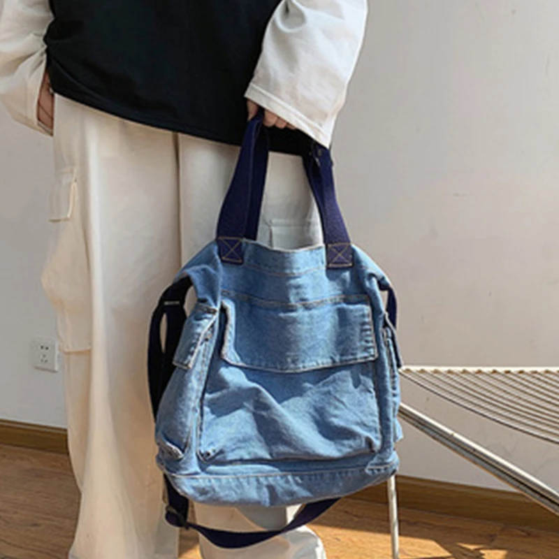

Female Bag Shoppers Simple Fashion Zipper Handbags Shoulder Canvas Large Capacity Tote Bags 2022 Women's Brand Crossbody