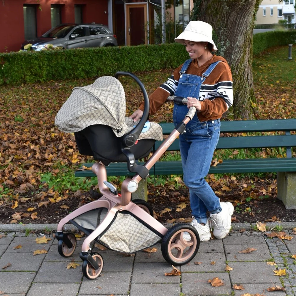 Baby Stroller 3 in 1,Hot Mom travel system High Land-scape stroller with bassinet  Folding Carriage for Newborns baby,F22