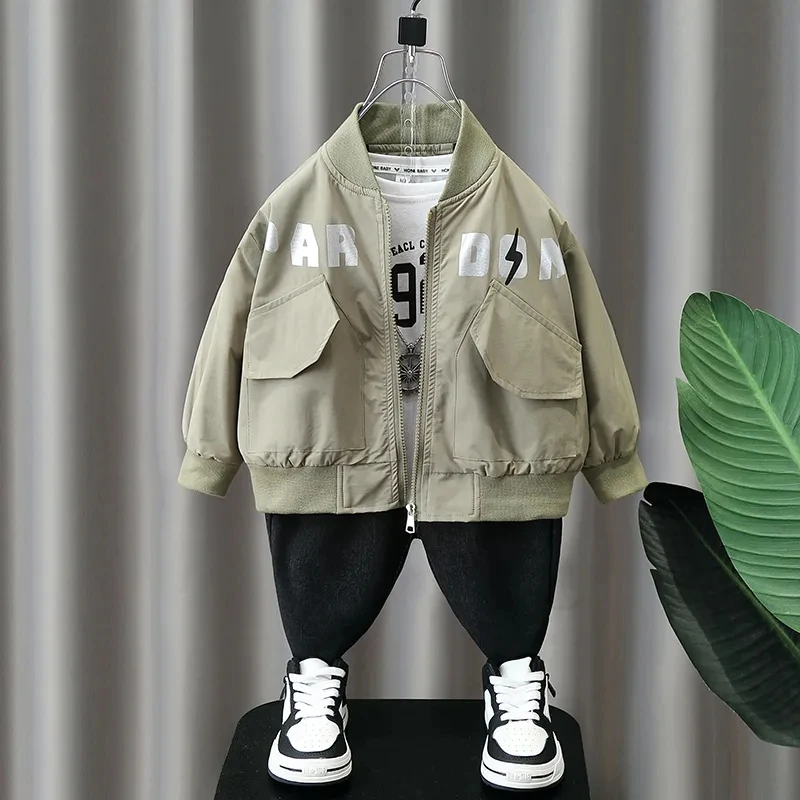 Kids Boys Jacket Spring and Autumn Clothing 2023 New Children's Fashion Casual Coat Boys Bomber 2-7Y