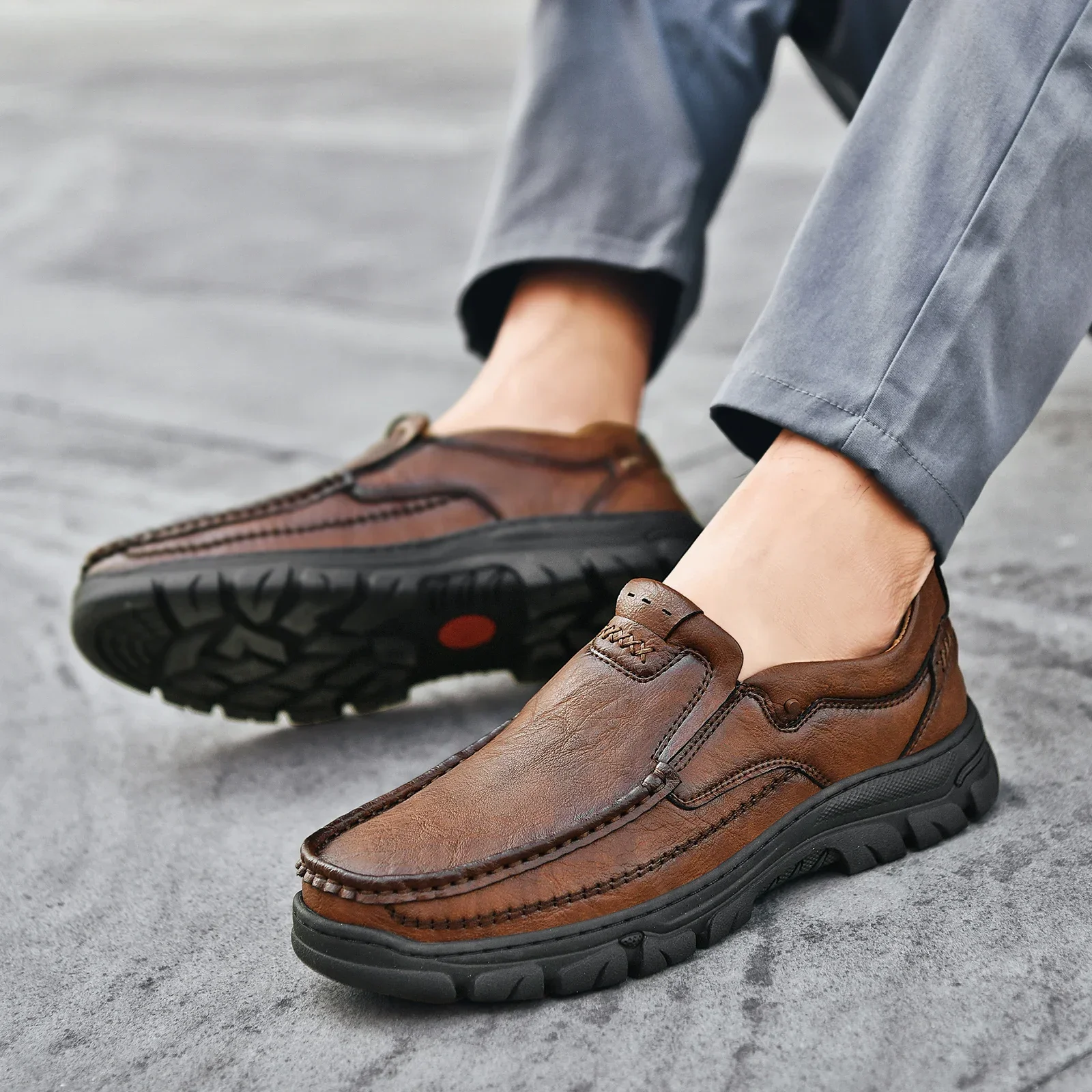 

Men Casual Shoes Loafers Sneakers 2023 New Fashion Handmade Retro Leisure Loafers Shoes Zapatos Casuales Hombres Men Shoes