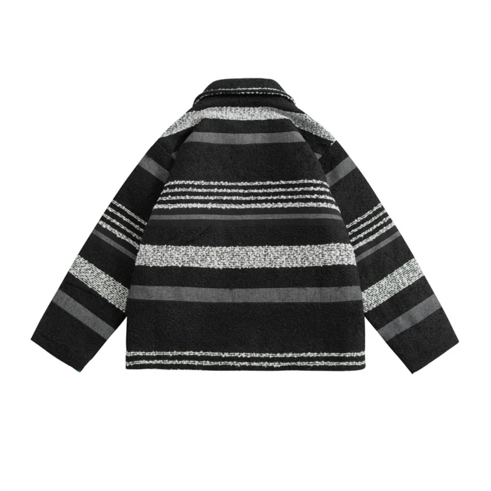 Covrlge Collared Lapel Style Retro Men's Coat New Autumn Winter Loose Texture Cotton Parka Male Casual Couples Streetwear MWM149