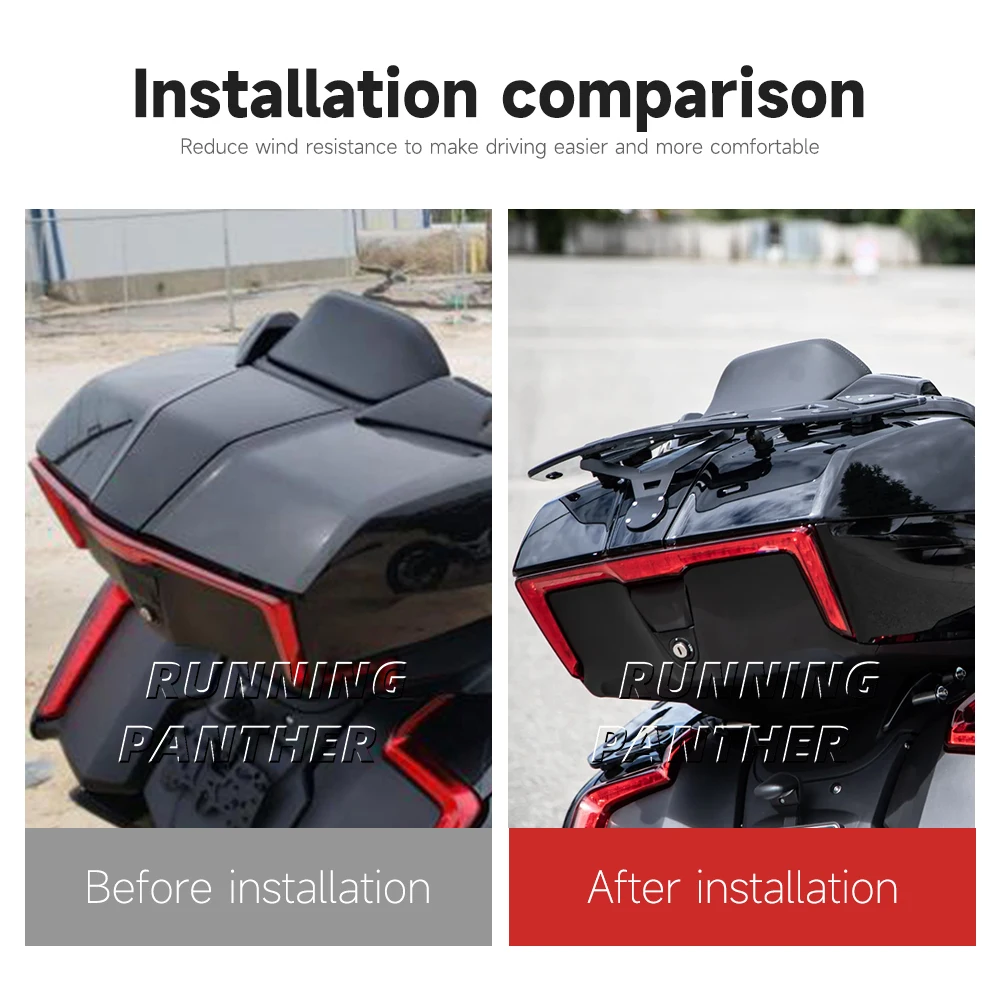 Motorcycle roof box luggage rack FOR BMW K1600 Bagger/Grand America 2017-UP New Accessories Smoked Gray / Transparent