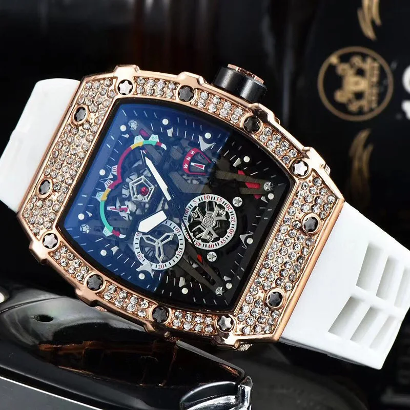 

Hot Rose Gold Watches Men Luxury Brand Military Sport Men’s Wrist Watch Chronograph Quartz Waterproof Watch Rubber Male Clock