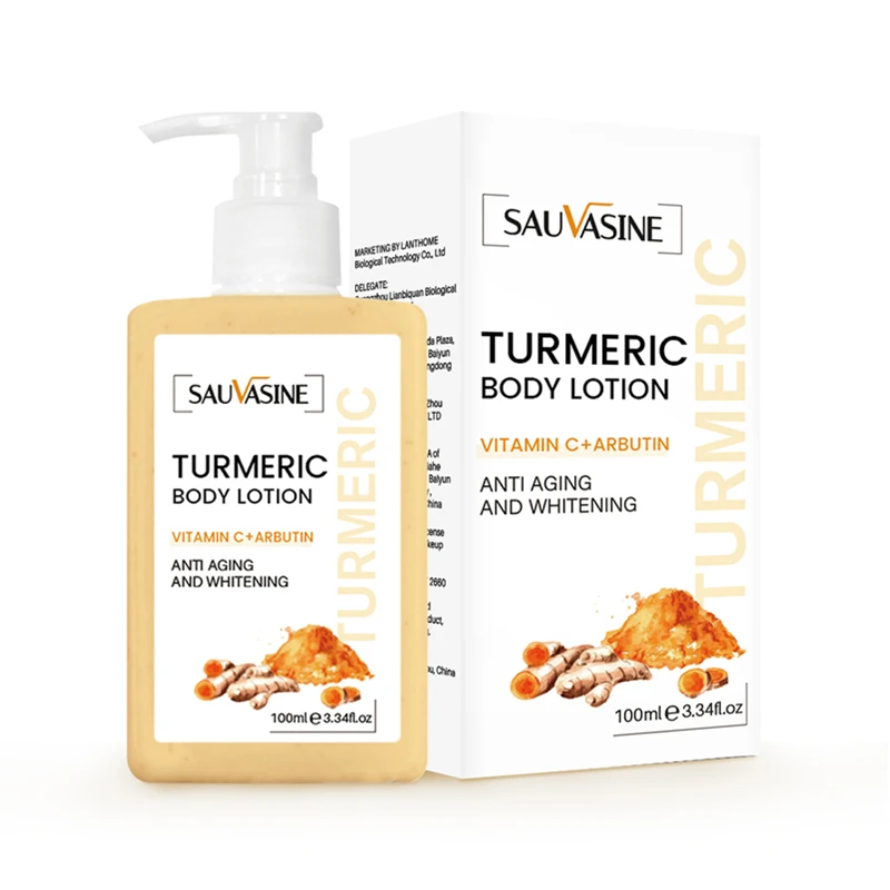 

100ml Turmeric Body Lotion Body Whitening Cream for Dark Skin Anti Aging Ance Rejuvenation Moisturizing Smooth Skin Lightening