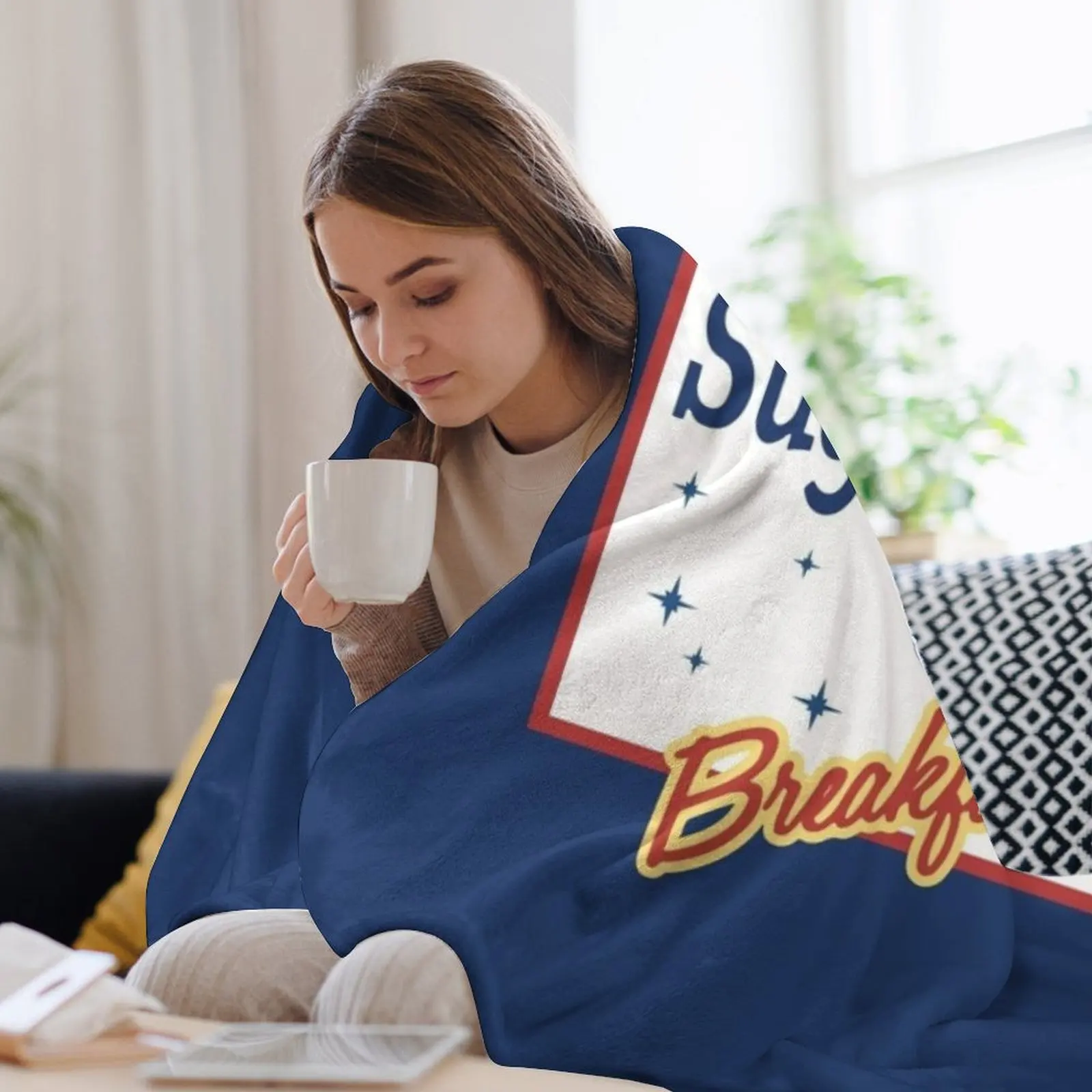 Декоративное одеяло с логотипом Sugar Bombs (полное) Декоративные диваны Забавный