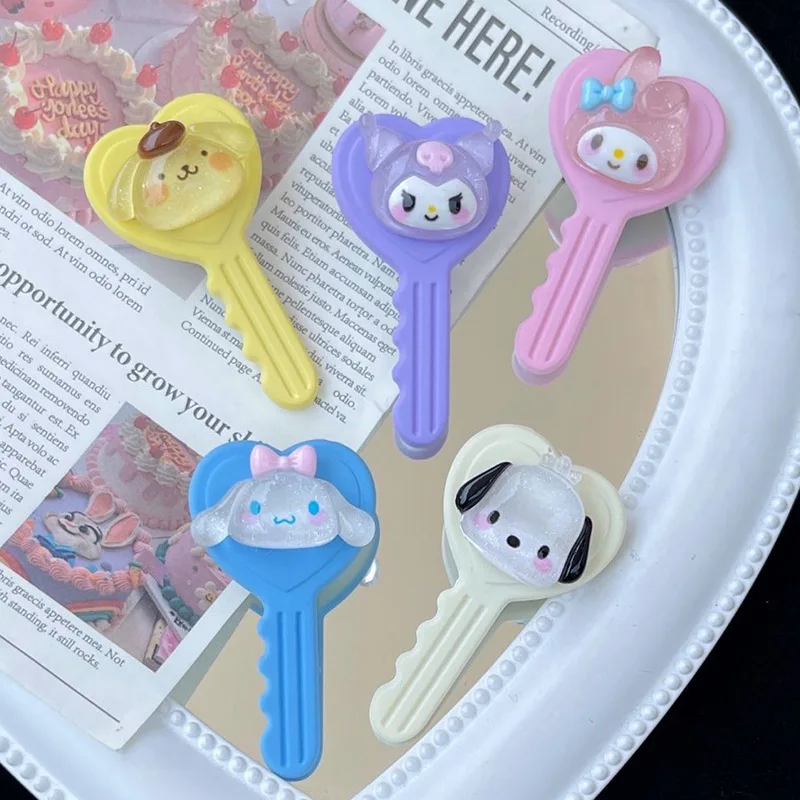 

Sanrio Key Hairpin Kawaii Transparent Headwear Ming Ins Cute Girl Children Cartoon Bangs Kuromi My Melody Hairpin Headwear