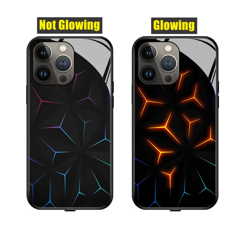 

Thorn 7 Color LED Light Glowing Luminous Tempered Glass Phone Case for Samsung S20 S21 S22 S23 Note10 Note20 A53 A72 Plus Ultra