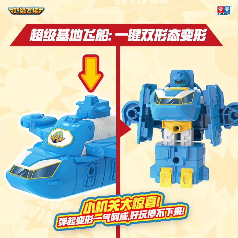 Фото НОВИНКА Оригинальная машинка-трансформер AULDEY Super Wings с двойным преобразованием, игрушка-трансформер Джетт, подарок-сюрприз для мальчиков, аниме-атрибутика №3