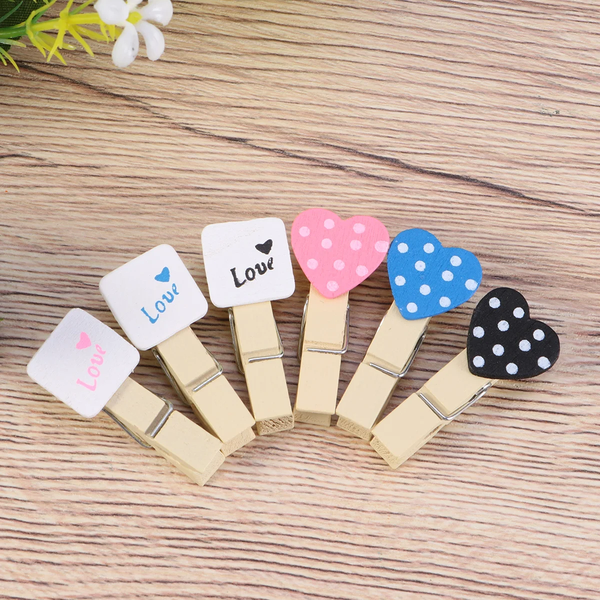

Mini Wooden Heart Clip Clothespin Clips Paper Craft Clothesphoto Painted Love Set Pin Shaped Clothespins Multicolor Pegs