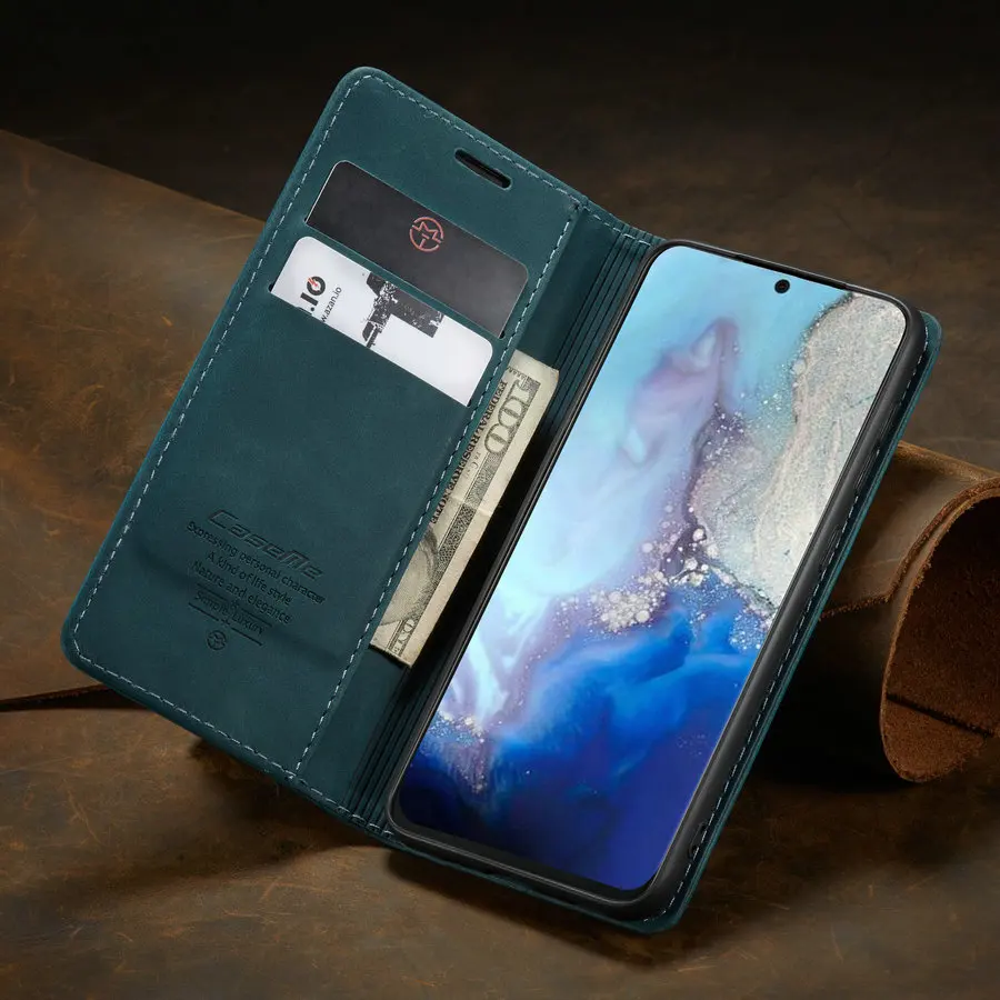 

Чехол-книжка CaseMe с подставкой для Samsung Galaxy S20, Роскошный Ретро Чехол-кошелек с магнитной автоматической застежкой, для Samsung S20 +
