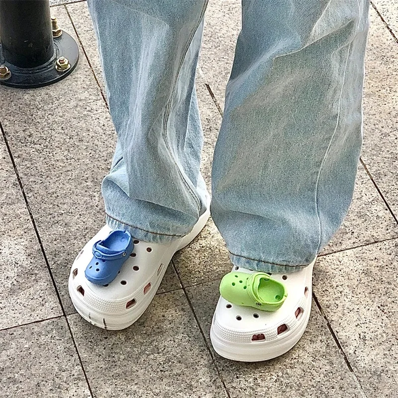 DIY Cartoon Multiple Colour Shoe Accessories Vintage Fashion Shoes Charms Mini Simulation Clogs Shoes Cute Croc Charms Designer