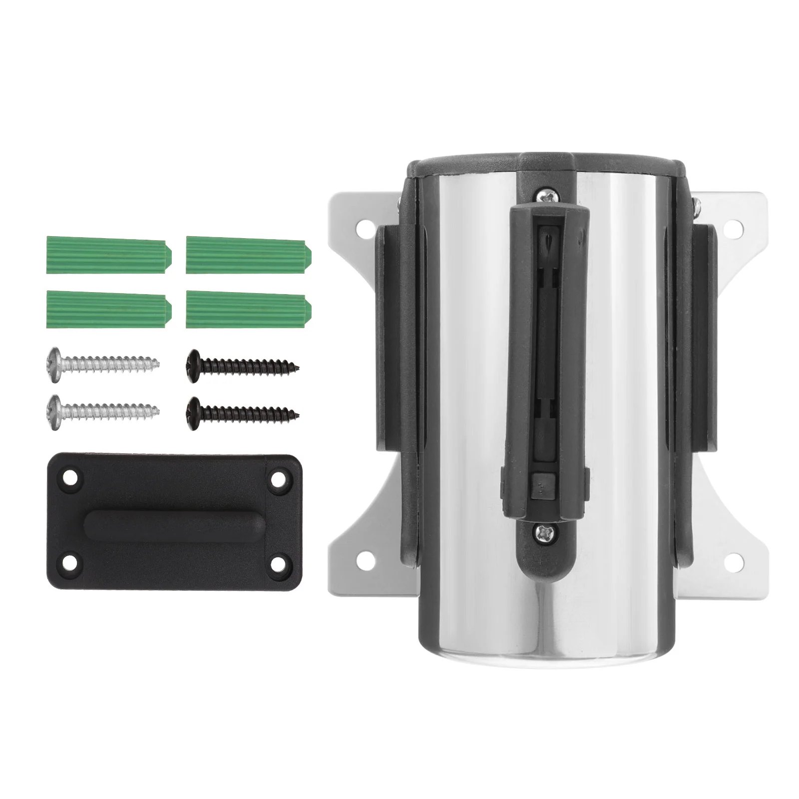 

Wall Mounted Barrier Belt 2 M Wall-mounted Isolation Tape Belt Safety Barrier Stretch Strap Queue Crowd Control Stainless