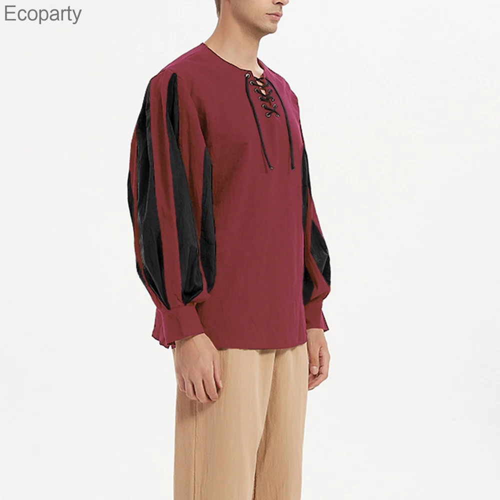 Мужской средневековый рыцарь воин костюм для косплея в стиле ретро блузка со