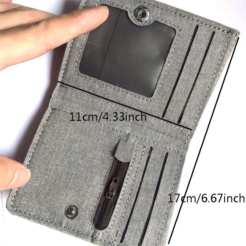 Короткий повседневный мужской кошелек из холста вертикальный карман практичная