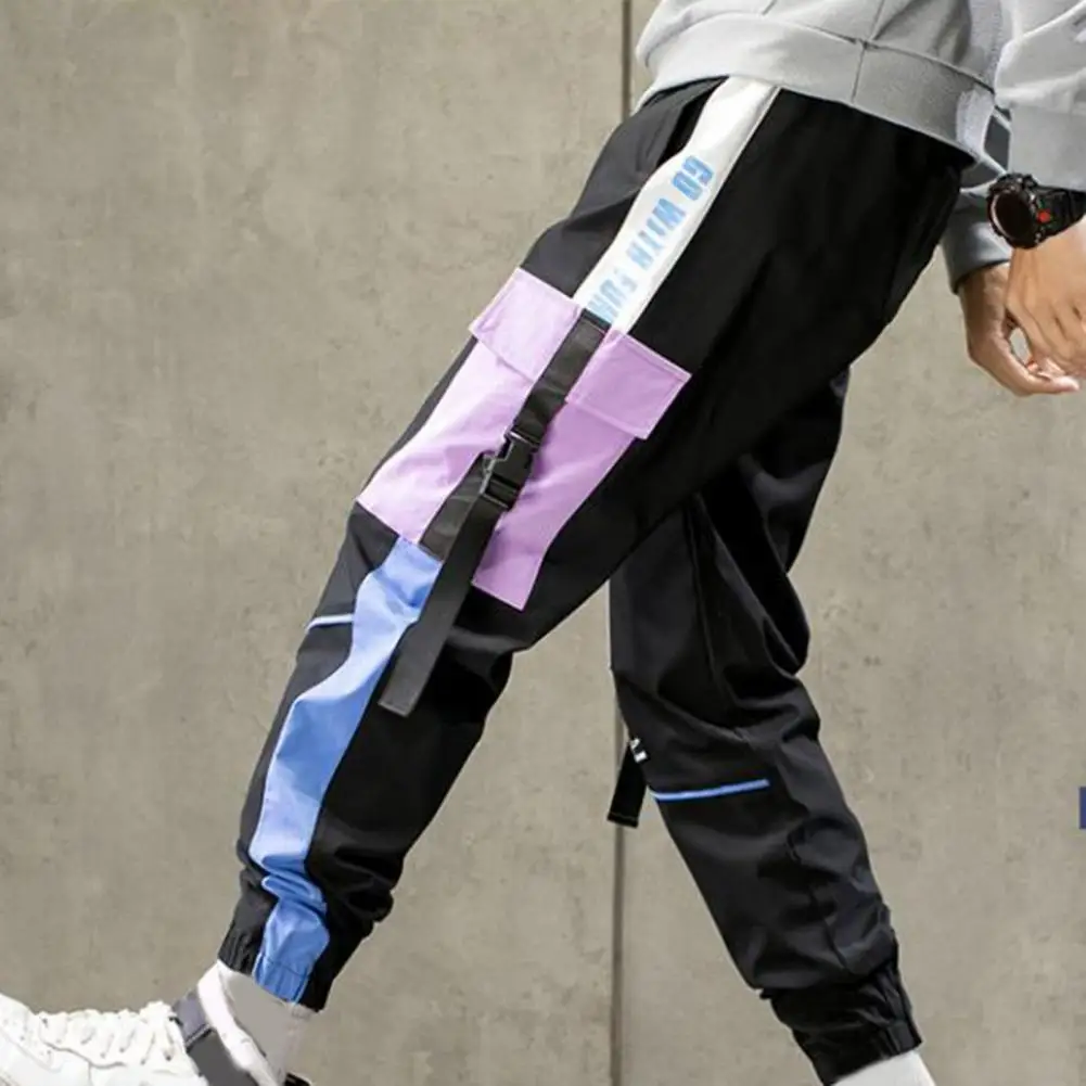 

Stylish Men Cargo Pants Loose Bottoms Trousers Lace-up Ankle Tied Sweatpants