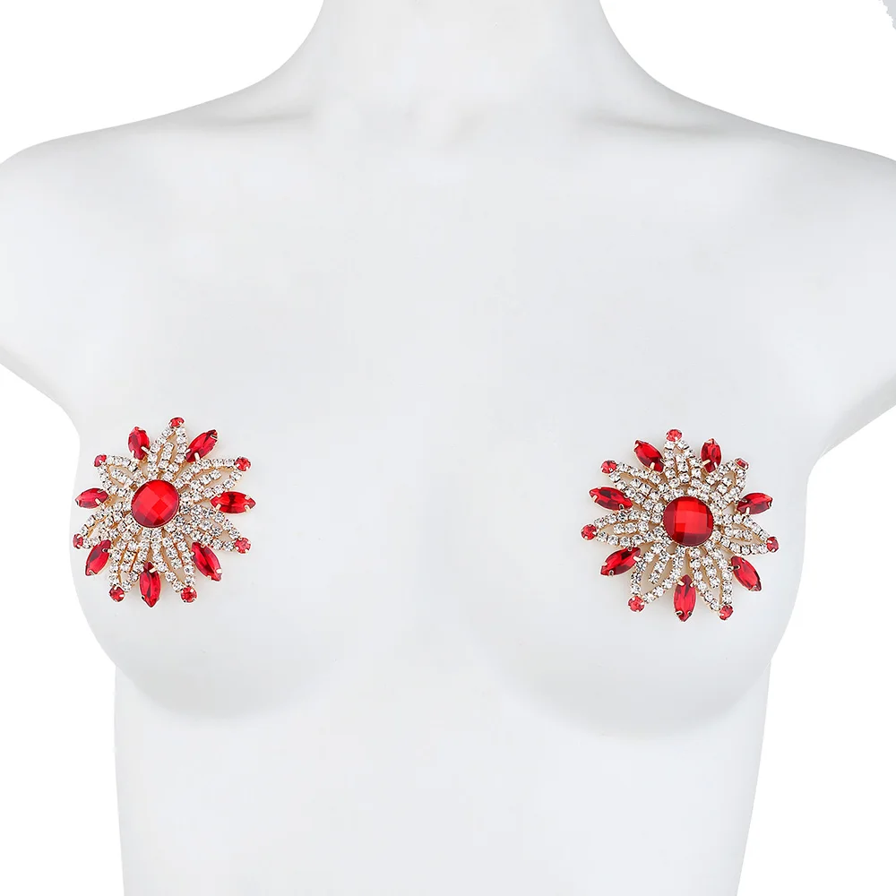 Sexy Women Rhinestone Nipple Cover Nipple Stickers Breast Pasties Self Adhesive Crystal Bra Pad Sticker Breast Wear Accessories
