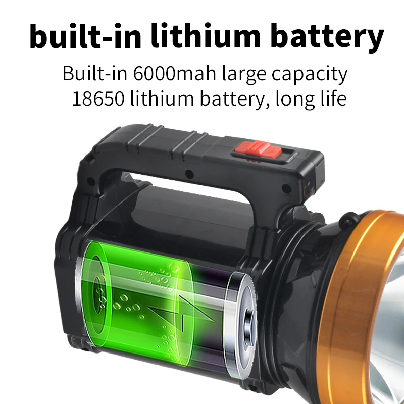 Внешний водонепроницаемый охотничий прожектор перезаряжаемый портативный
