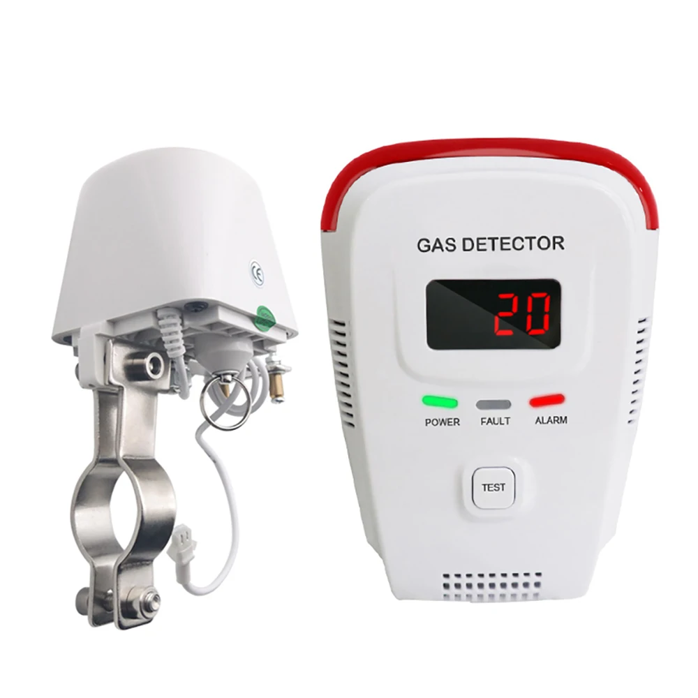 

Gas Detector LPG Gas Down Leakage Alarm System with DN15(1/2" ) Manipulator Valve for Home Alarm Smart Life Security Protection