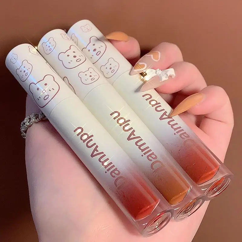 

Cute Mirror Lipstick Makeup Matte Texture Waterproof Long Lasting Sweat Resistant Rich Color Silky Lip Glaze Lip Tint Maquillaje