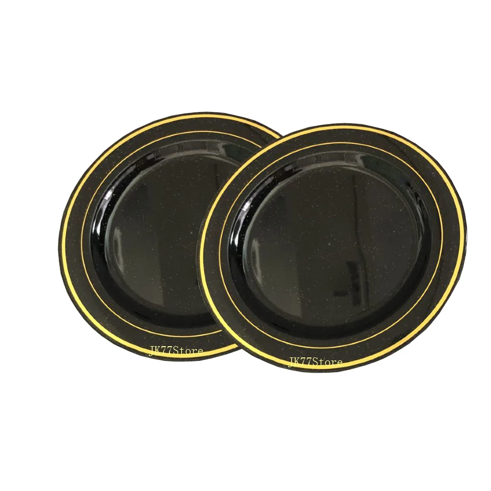 7 5 дюйма/пищевые пластиковые тарелки для ужина салата с серебряным и золотым