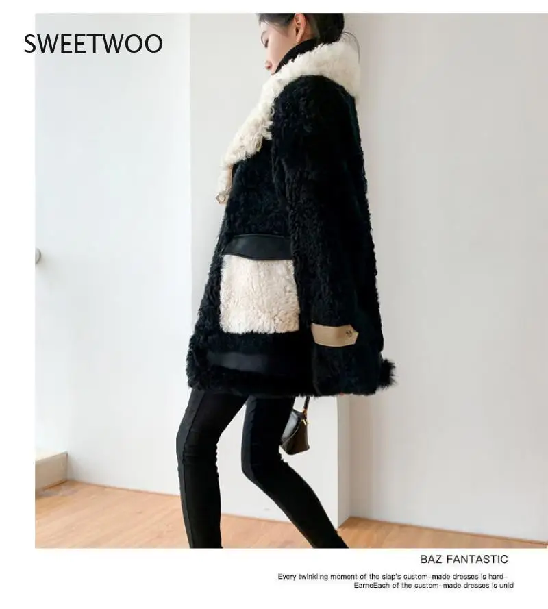 Women 2022 Autumn Winter Fashion Lamb Wool Faux Fur Coat Female Thick Warm Soft Fake Fur Jacket Overcoat Casual Outerwear Slim