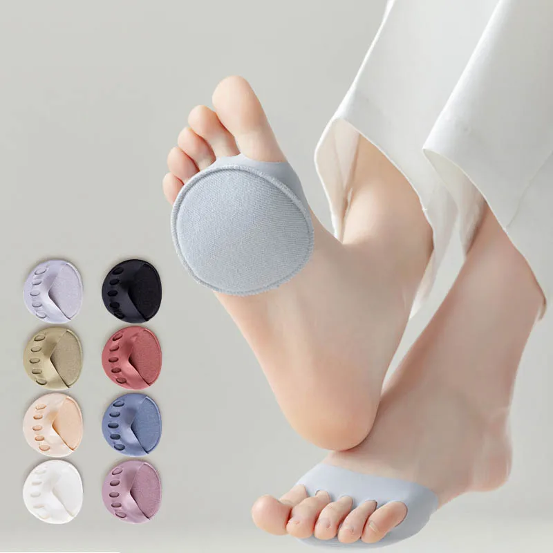

1Pair Five Toes Forefoot Pads for Women High Heels Half Insoles Invisible Foot Pain Care Absorbs Shock Socks Toe Pad Inserts New